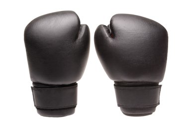 Beyaz bir arka plan üzerinde par boks eldivenleri.  