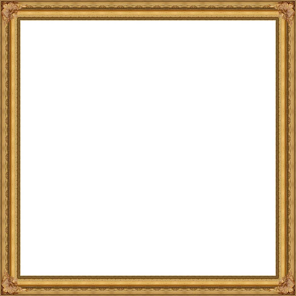 Golden Picture frame isolated white background — Stock Photo, Image