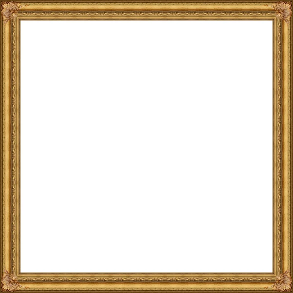 Gouden foto frame geïsoleerd witte achtergrond — Stockfoto