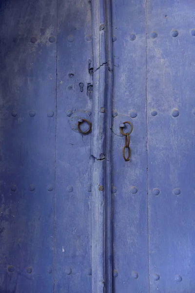 Beautiful textured wooden old blue door, Bulgaria — Stock Photo, Image