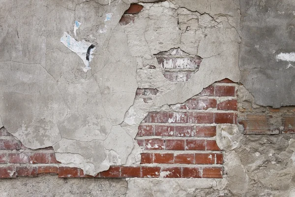 Vieux mur de briques grunge et plâtre — Photo