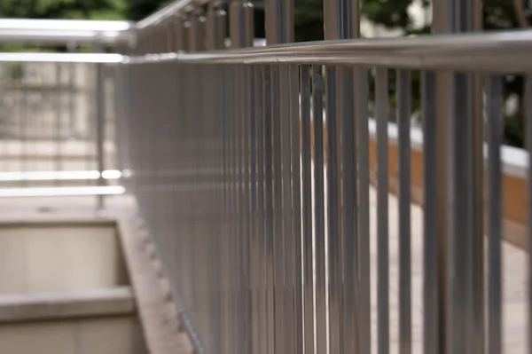 Big office building metal railing — Stock Photo, Image