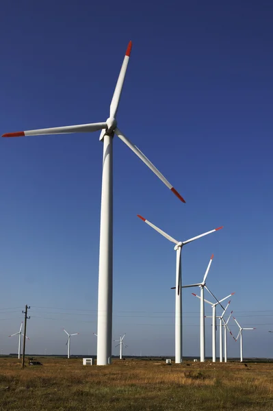 Photo of Wind power installation in sunny day — Stock Photo, Image