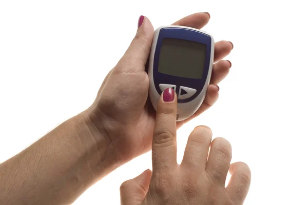 糖尿病血糖测试，设备良好的价值 — 图库照片