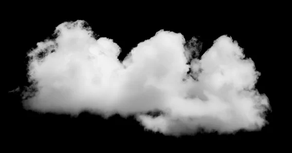 Nube blanca aislada sobre negro — Foto de Stock