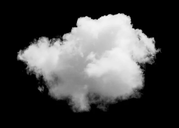 White cloud isolated over black — Stock Photo, Image