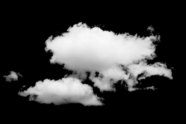 Nube blanca aislada sobre negro — Foto de Stock