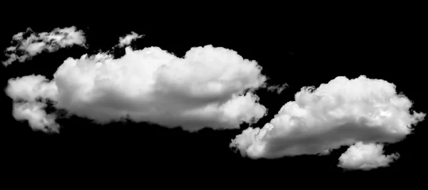 Nuvem branca isolada sobre preto — Fotografia de Stock