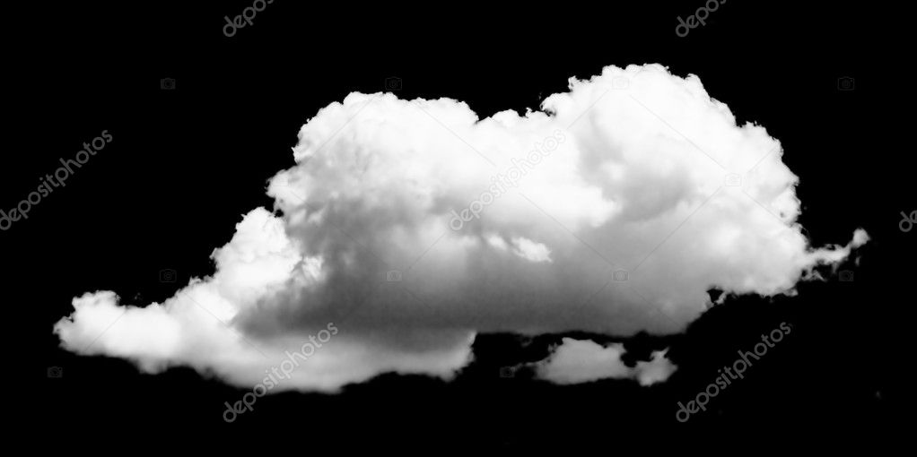 white cloud isolated over black