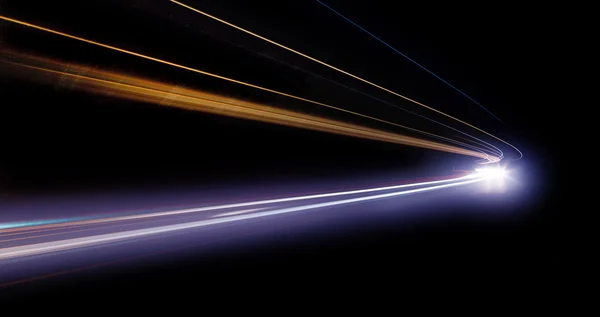 Car light trails in the tunnel. — Stock Photo, Image