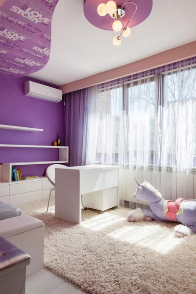 Sypialni nowoczesny dla dzieci niebieski — Zdjęcie stockowe