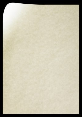 Sarı beyaz bitti izole katlanmış kağıt yaprağının. Yola.