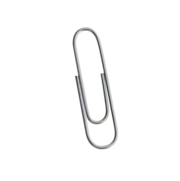 Metal paperclip isolated on white background. Path included — Stock Photo, Image