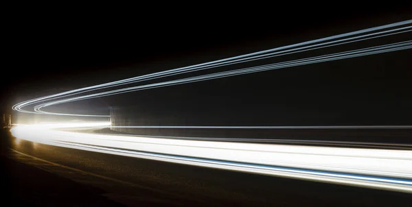 Light tralight trails in tunnel. Long exposure photo in a tunel — Stock Photo, Image