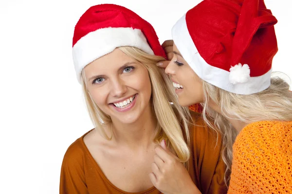 美しいサンタガール、偽物のクリスマス — ストック写真