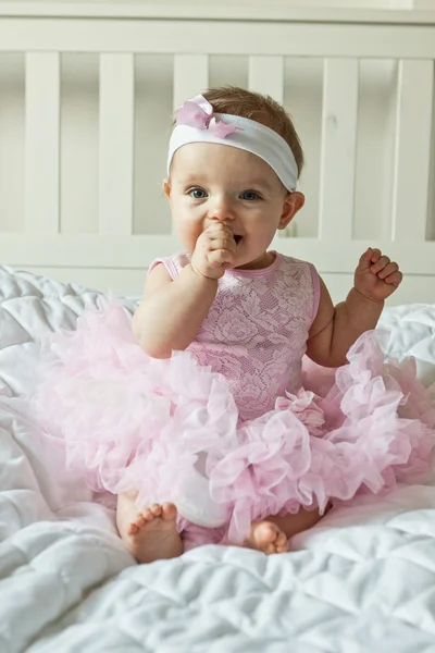 Portrait of very sweet little baby girl — Stock Photo, Image