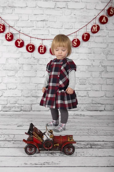 Sweet little girl at lovely dress — Stock Photo, Image