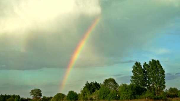 Zeitraffer, ein schöner Regenbogen am Himmel 4k prores 10bit 4.2.2. — Stockvideo