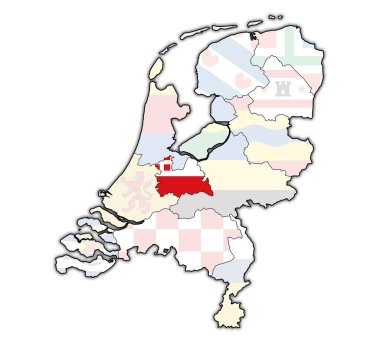 Utrecht Hollanda'nın İlleri haritası üzerinde