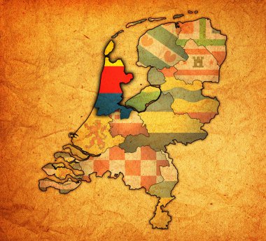 Kuzey Hollanda Hollanda'nın İlleri haritası üzerinde