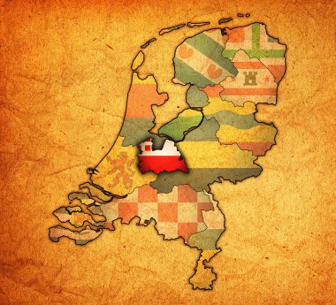 Utrecht Hollanda'nın İlleri haritası üzerinde