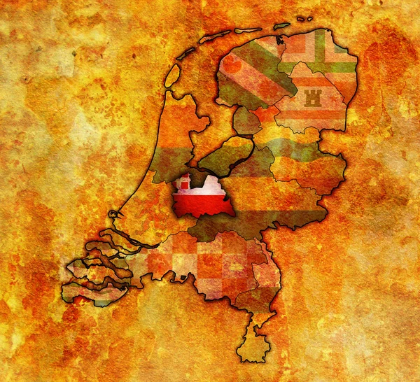 Utrecht Hollanda'nın İlleri haritası üzerinde — Stok fotoğraf