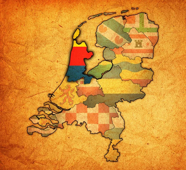 North holland on map of provinces of netherlands — Stock Photo, Image