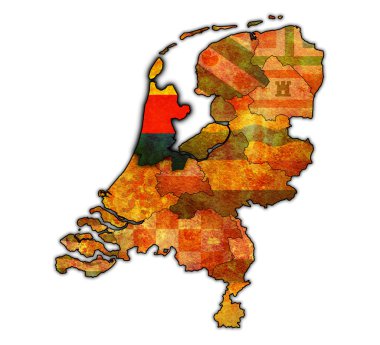 Kuzey Hollanda Hollanda'nın İlleri haritası üzerinde