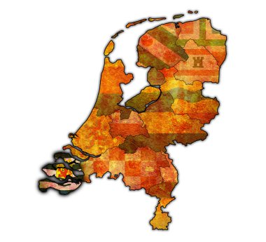 Zeeland tarihinde Hollanda'nın İlleri Haritası