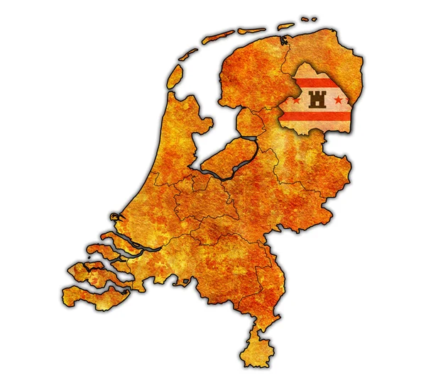 네덜란드의 지방의 지도에 드렌터 주 — 스톡 사진