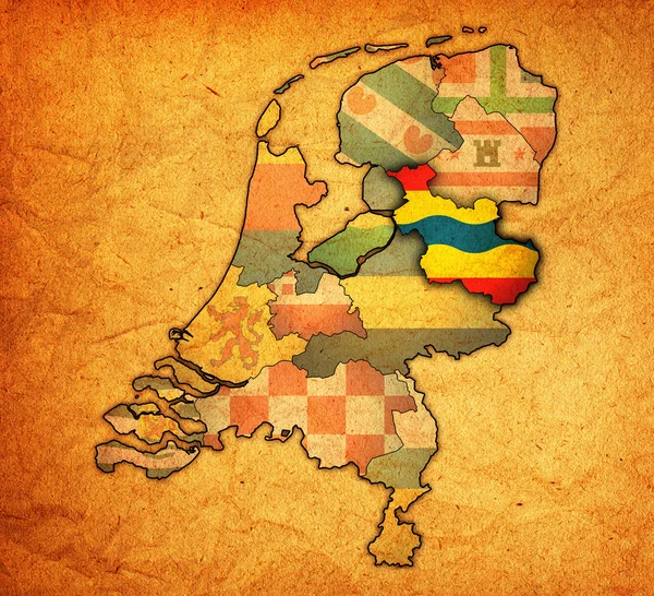 Overijssel on map of provinces of netherlands — Stock Photo, Image