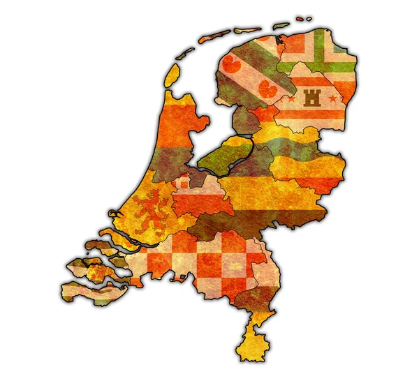 Hollanda'nın İlleri Haritası — Stok fotoğraf