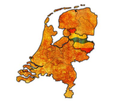 Overijssel tarihinde Hollanda'nın İlleri Haritası