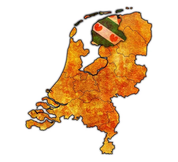 Friesland on map of provinces of netherlands — Stock Photo, Image