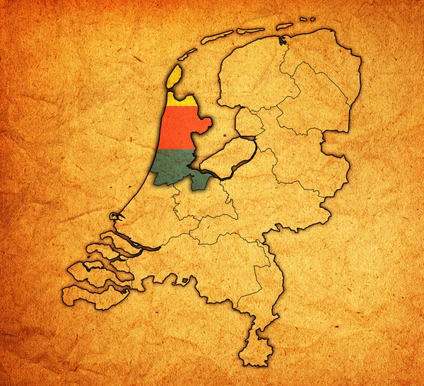 North holland on map of provinces of netherlands — Stock Photo, Image