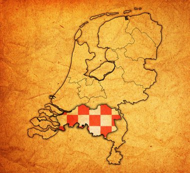 north brabant on map of provinces of netherlands clipart