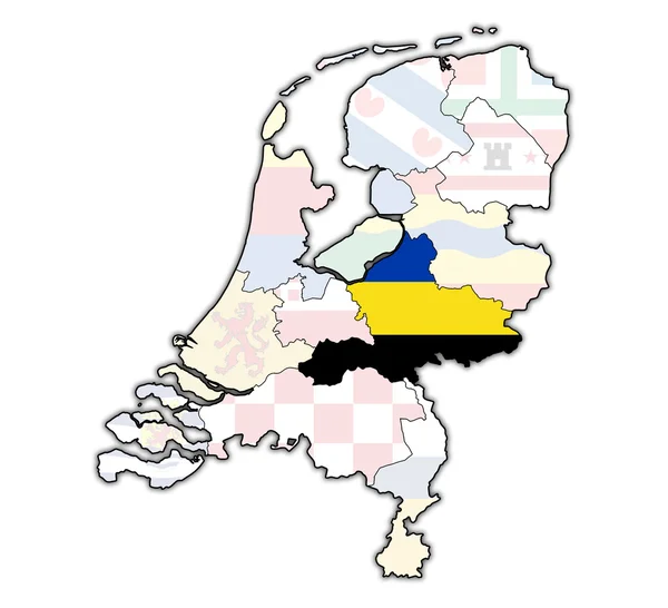 Gelderland na mapě provincií Nizozemska — Stock fotografie