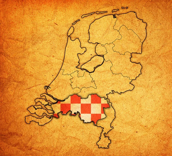 Brabante norte en el mapa de las provincias de Holanda —  Fotos de Stock