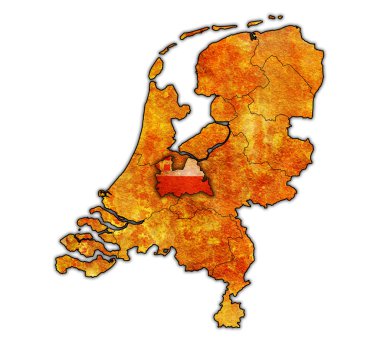 Utrecht Hollanda'nın İlleri haritası üzerinde