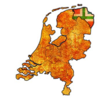 Groningen Hollanda'nın İlleri haritası üzerinde