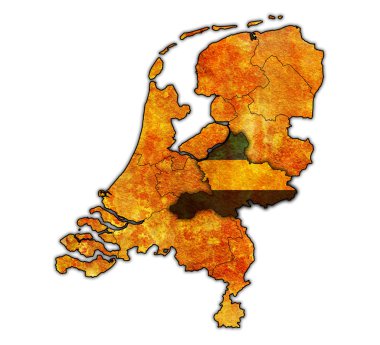 Gelderland Hollanda'nın İlleri haritası üzerinde