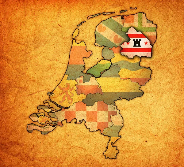 Drenthe on map of provinces of netherlands — Stock Photo, Image