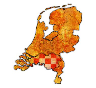 Hollanda'nın İlleri haritası üzerinde Kuzey brabant