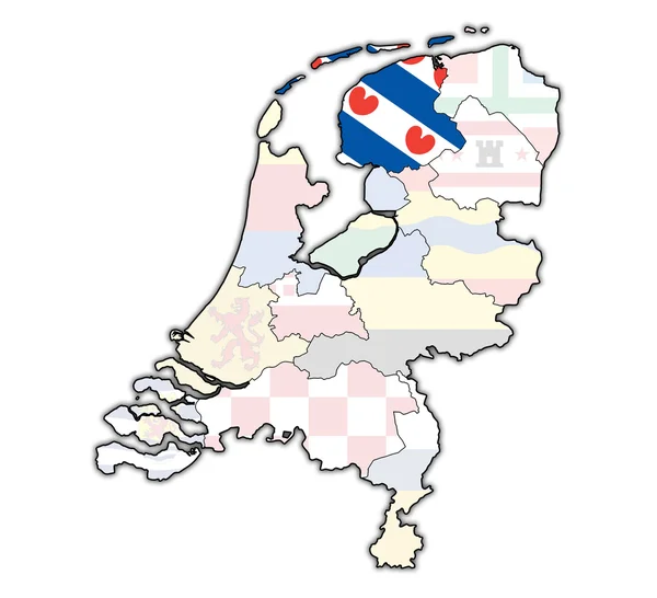 Friesland on map of provinces of netherlands — Stock Photo, Image