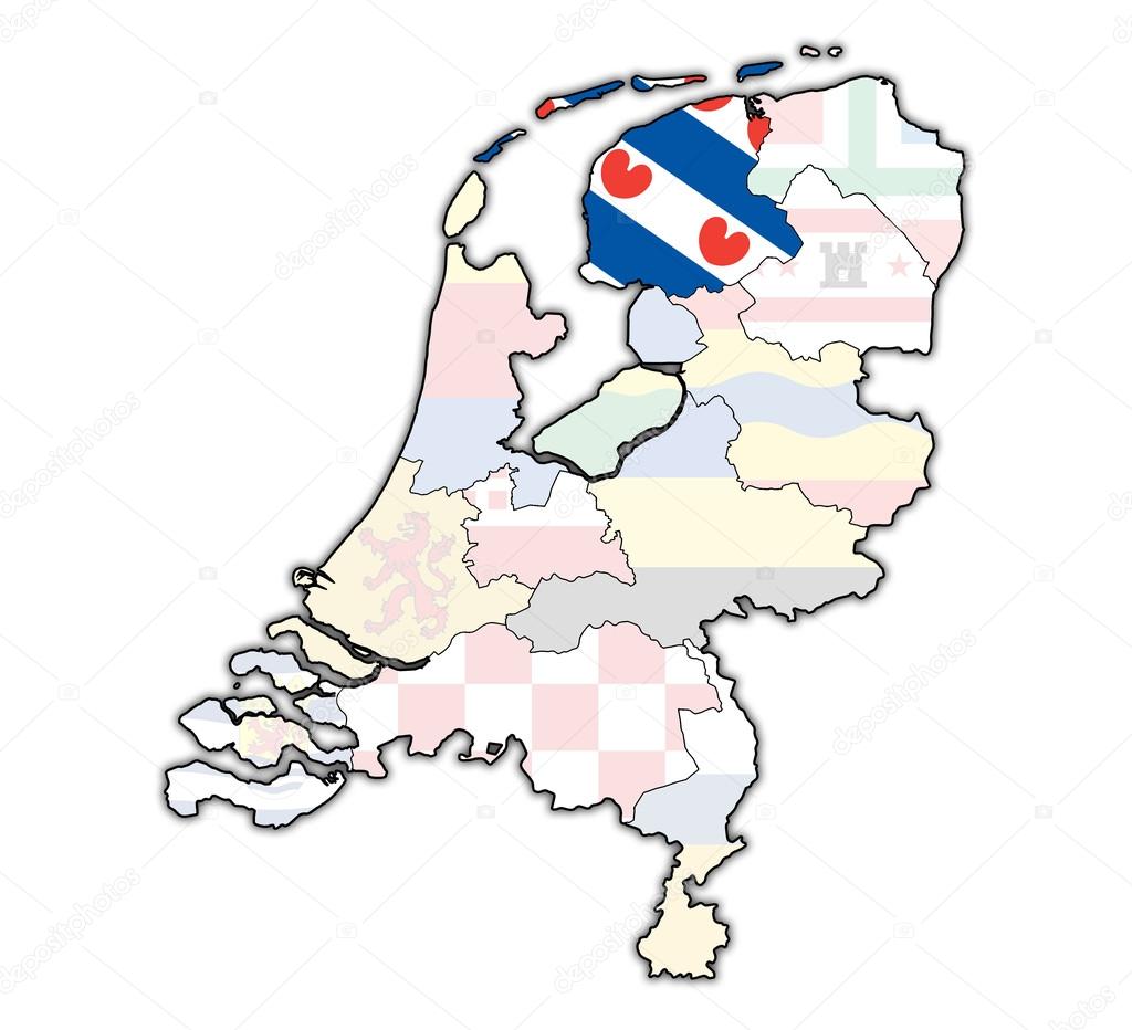 friesland on map of provinces of netherlands