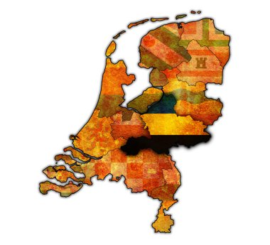 Gelderland Hollanda'nın İlleri haritası üzerinde