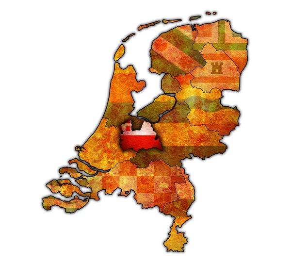 Utrecht sulla mappa delle province dei Paesi Bassi — Foto Stock