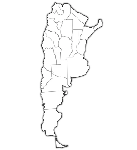 Regions of argentina on outline map — Stock Photo, Image