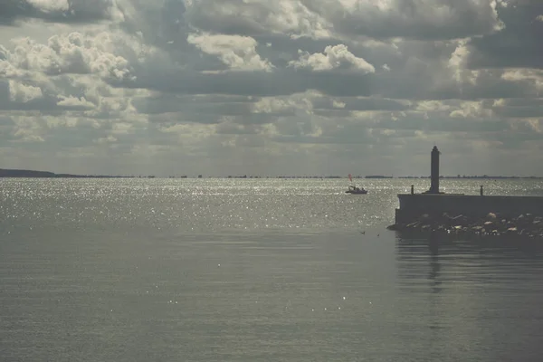 Peisaj Port Mare Timpul Vremii Tulburi — Fotografie, imagine de stoc