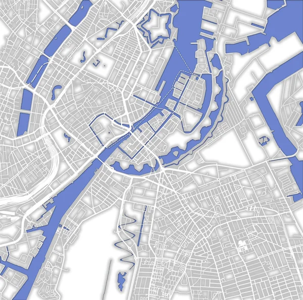 Stemma Mappa Stile Vintage Delle Strade Nel Centro Copenaghen Danimarca — Foto Stock